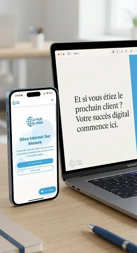 Site web sur mobile et MacBook
